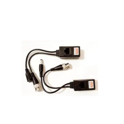 Kit video balun, transmitere semnal video si power prin cablu UTP foto