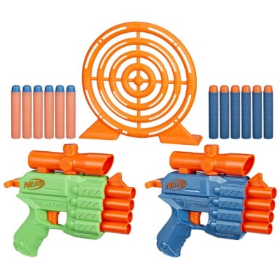Set de 2 x Blaster, Nerf Elite, Face-Off-Target, 12 Gloante din spuma + Tinta, 8+ foto