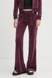 Juicy Couture pantaloni de trening culoarea bordo, neted, JCSEBJ001EU