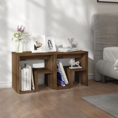 vidaXL Noptiere, 2 buc., stejar maro, 40x30x40 cm, lemn prelucrat