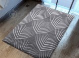 Cumpara ieftin Covor Model Oksi 38009-608, Marime 60 x 110 cm, Gri, Inaltime Fir 6 mm, Antialergic, Polipropilena, Living, Dormitor, Sufragerie, Birou