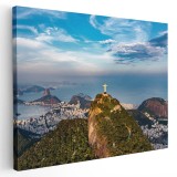 Tablou statuia Cristos Mantuitorul din Rio de Janeiro Tablou canvas pe panza CU RAMA 50x70 cm