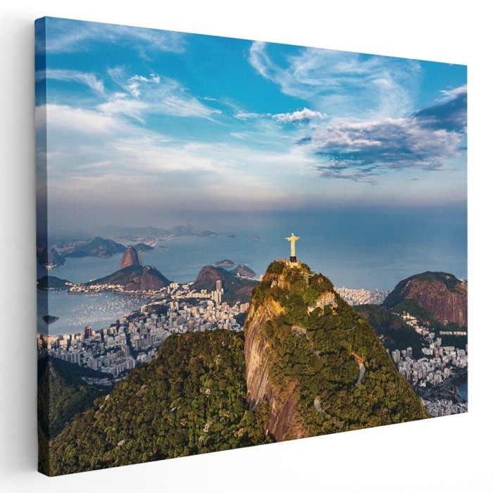 Tablou statuia Cristos Mantuitorul din Rio de Janeiro Tablou canvas pe panza CU RAMA 60x80 cm
