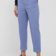 GAP pantaloni femei, culoarea violet, drept, high waist