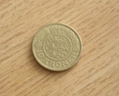 C50 - Moneda foarte veche - Danemarca - 10 coroane - kroner - 1989 foto