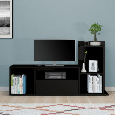 Homemania Suport TV &amp;bdquo;Sumatra&amp;rdquo;, 120x30x30/65 cm, negru foto