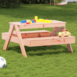 Masa de picnic pentru copii, 88x97x52 cm, lemn masiv douglas