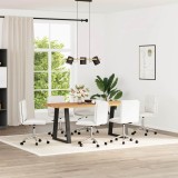 Cumpara ieftin Scaune de bucătărie, 6 buc., alb, piele ecologică