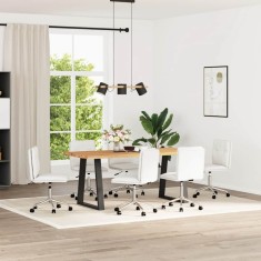 vidaXL Scaune de bucătărie, 6 buc., alb, piele ecologică 3315717
