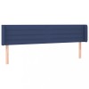Tablie de pat cu aripioare, albastru, 203x16x78/88 cm textil