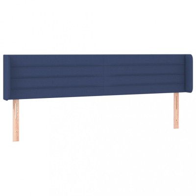 Tablie de pat cu aripioare, albastru, 203x16x78/88 cm textil foto