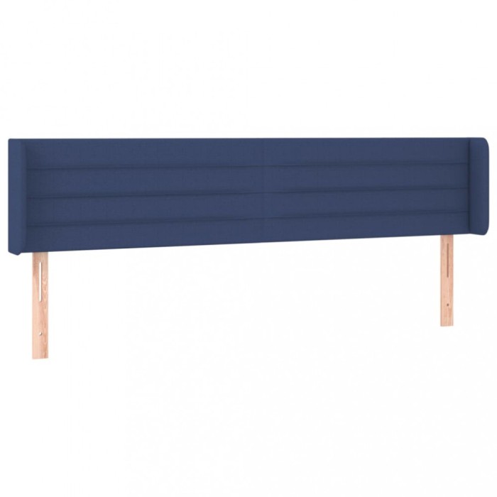 Tablie de pat cu aripioare, albastru, 203x16x78/88 cm textil