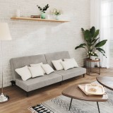 Gossi canapea extensibila cu 2 locuri, gri deschis, catifea