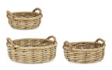 Cumpara ieftin Set 3 cosuri poliratan natur Julen 34x24x12h; 41x31,5x14h; 48x39x16h