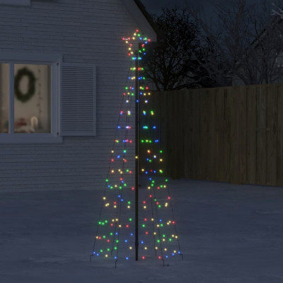 vidaXL Lumină brad de Crăciun cu țăruși 220 LED-uri, multicolor 180 cm foto