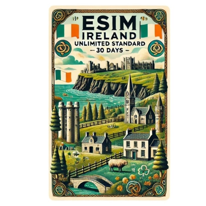 eSIM Ireland, Unlimited Standard, 30 Days