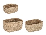 Set 3 cosuri depozitare iarba mare natur Amber 20x15x8h; 23x17x11h; 26x19x12h