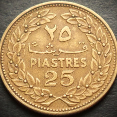 Moneda exotica 25 PIASTRES - LIBAN, anul 1968 * cod 2169 = excelenta