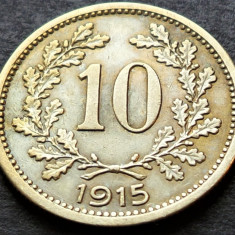 Moneda istorica 10 HELLER - AUSTRIA / AUSTRO-UNGARIA, anul 1915 * cod 3851