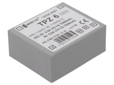 Transformator de alimentare 6VA 115/230VAC la 6V PCB IP00 foto