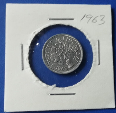 M3 C50 - Moneda foarte veche - Anglia - six pence - 1963 foto