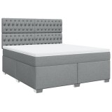 Cumpara ieftin Pat continental, gri deschis, 180x200 cm, material textil