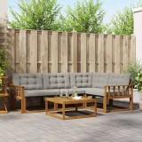 vidaXL Set de canapele de exterior 5 pcs Gri natural și deschis 3369430