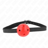KINK - SIMPLICITY RED BREATHABLE 4.5 CM BALL GAG 62 x 1.5 CM, KINK COLLAR &amp; GAG