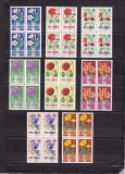 ROMANIA 1964 LP 581 FLORI DE GRADINA BLOCURI DE 4 TIMBRE MNH