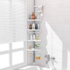 Organizator baie, raft de baie de tip coltar cu brat telescopic, cu 4 etajere si suport pentru prosop, AVEX