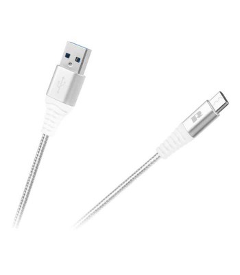 Cablu USB2.0 A - USB type C 0.5m alb panzat Rebel foto