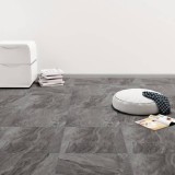 VidaXL Plăci de pardoseală autoadezive, PVC, 5,11 m&sup2;, negru, cu model