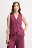 United Colors of Benetton vestă de in culoarea bej, un singur rand de nasturi