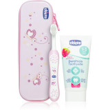 Chicco Always Smiling 12m+ set pentru &icirc;ngrijirea dentară pentru copii Pink No Fluoride 1 buc