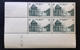 Dahomey (A.O.F.) 1940 - Bloc de 4 Timbre Definite cu Margine de Colț &amp; Dată de Tipar &bdquo;Sat Lacustru Ganvi&eacute; / Village Lacustre&rdquo; -CLF1