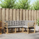 vidaXL Set de canapele de exterior cu pernă 4 pcs Alb și gri deschis 3389417