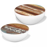 Gossi masuta de cafea, 2 buc., lemn masiv reciclat