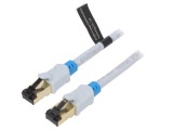 Cablu Patch S/FTP Cat6 PVC Gri 0.75m Conector Aurit