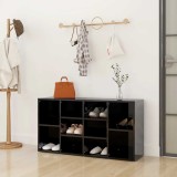 Banchetă pantofar, negru extralucios, 103x30x54,5 cm, PAL