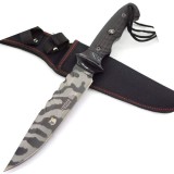 Cutit de vanatoare 32 cm Full Tang, model Black Legion Style, maner ergonomic, teaca inclusa