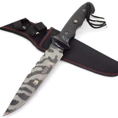Cutit de vanatoare 32 cm Full Tang, model Black Legion Style, maner ergonomic, teaca inclusa foto
