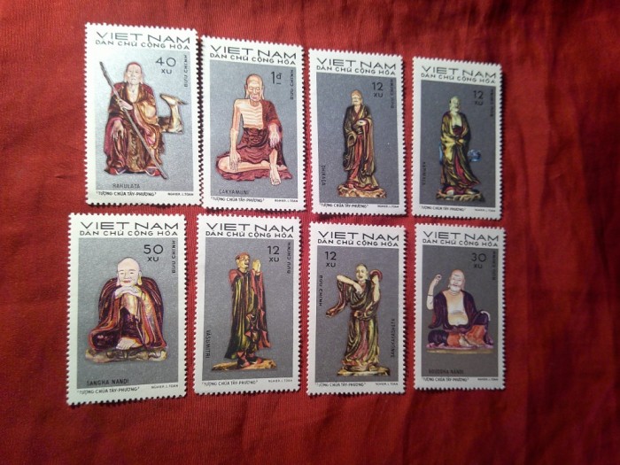 Serie Vietnam 1971 - Arta - Sculptura Budhista , 8 valori