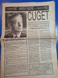 ziarul cuget ianuarie 1994 - mseajul regelui mihai de anul nou