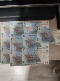 10 Bancnote 20 Lei, Seria A, Consecutive, NOU, Neutilizate - Colectie Numismatica