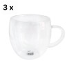 Set 3 cesti cu perete dublu, 150 ml, Sticla
