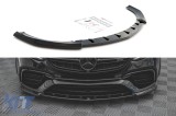 Spoiler Maxton Design versiunea 3 potrivit pentru bara de protectie frontala A Design pe Mercedes E-Class W213, S213 2017-2021, lac negru Performance