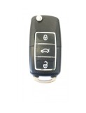 Carcasa cheie Volkswagen tip briceag cu 3 butoane Negru cu Crom fara locas baterie, Volskwagen