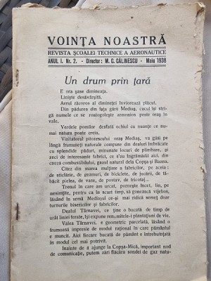 Revista Scoalei Tehnice a Aeronautice - Anul I Nr. 2 - Mai 1938 foto