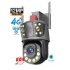 Camera de Supraveghere 4G ,PTZ, TSS-Y95-4G cu Trei Lentile 3MP/3MP+50X Zoom, IR 120m ,Audio Bidirectional, Detectia Miscarii, Slot Card ,App ICSee