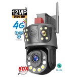 Camera de Supraveghere 4G ,PTZ, TSS-Y95-4G cu Trei Lentile 3MP/3MP+50X Zoom, IR 120m ,Audio Bidirectional, Detectia Miscarii, Slot Card ,App ICSee